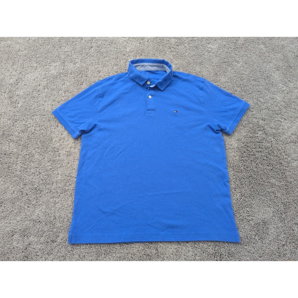 Tommy Hilfiger Polo Shirt Mens Large Short Sleeve Logo Golf Preppy